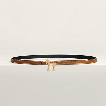 Hermès | Tornade 雙面皮腰帶 金棕X黑色 金釦