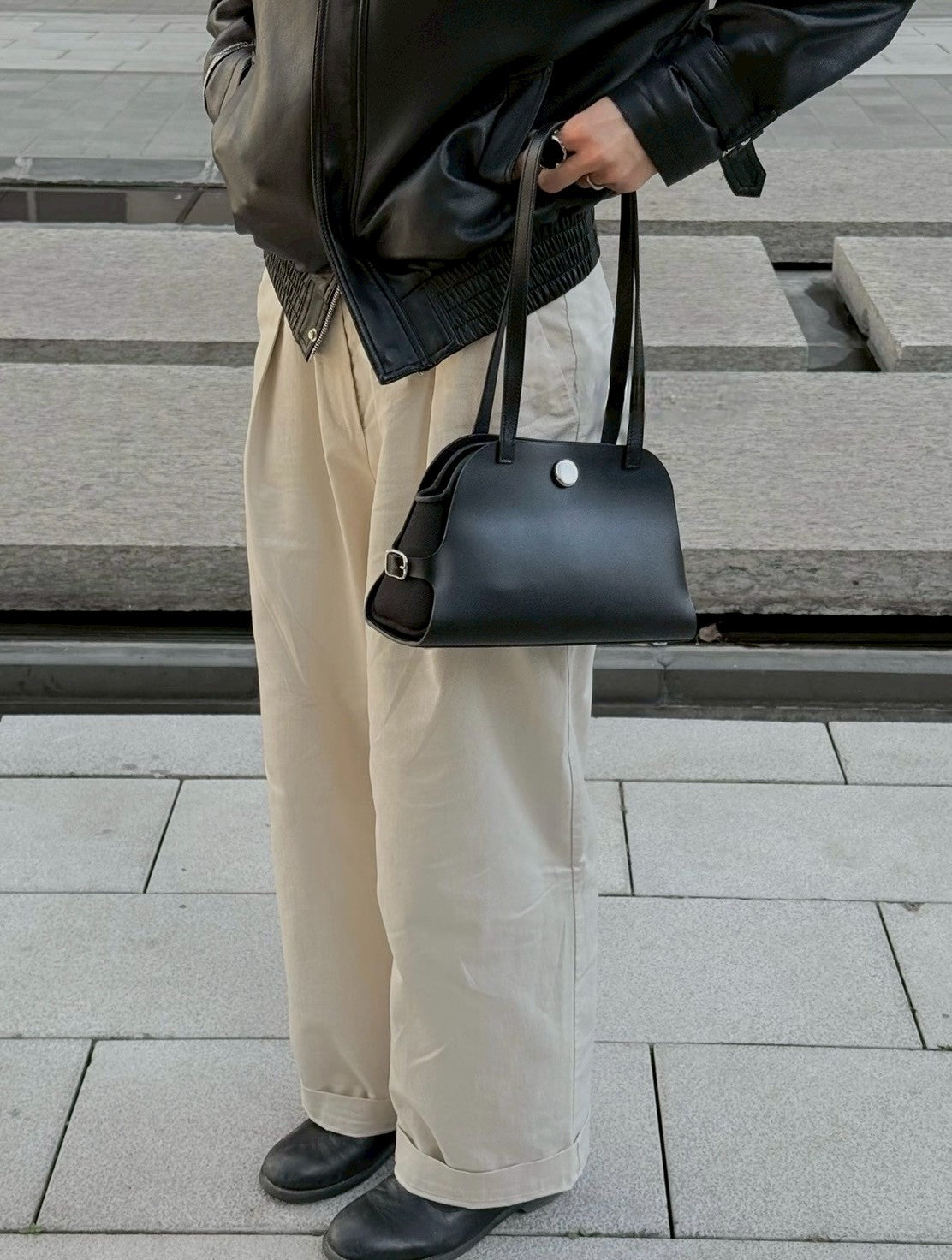 Hermès | Tablier Sellier 黑色 銀釦
