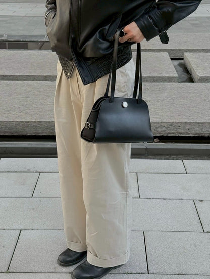 Hermès | Tablier Sellier 黑色 銀釦
