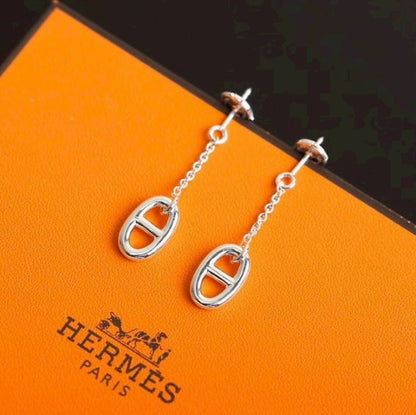 Hermès | 豬鼻垂墜耳環
