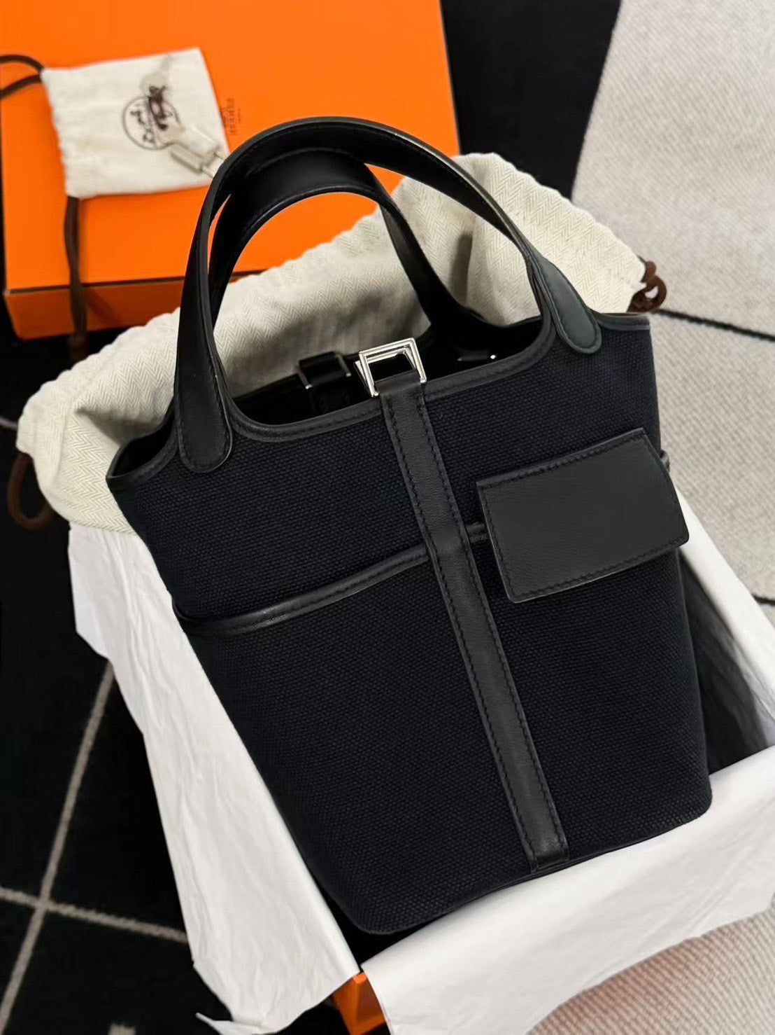 <S - 99成新> Hermès | Picotin 18 Cargo 黑色