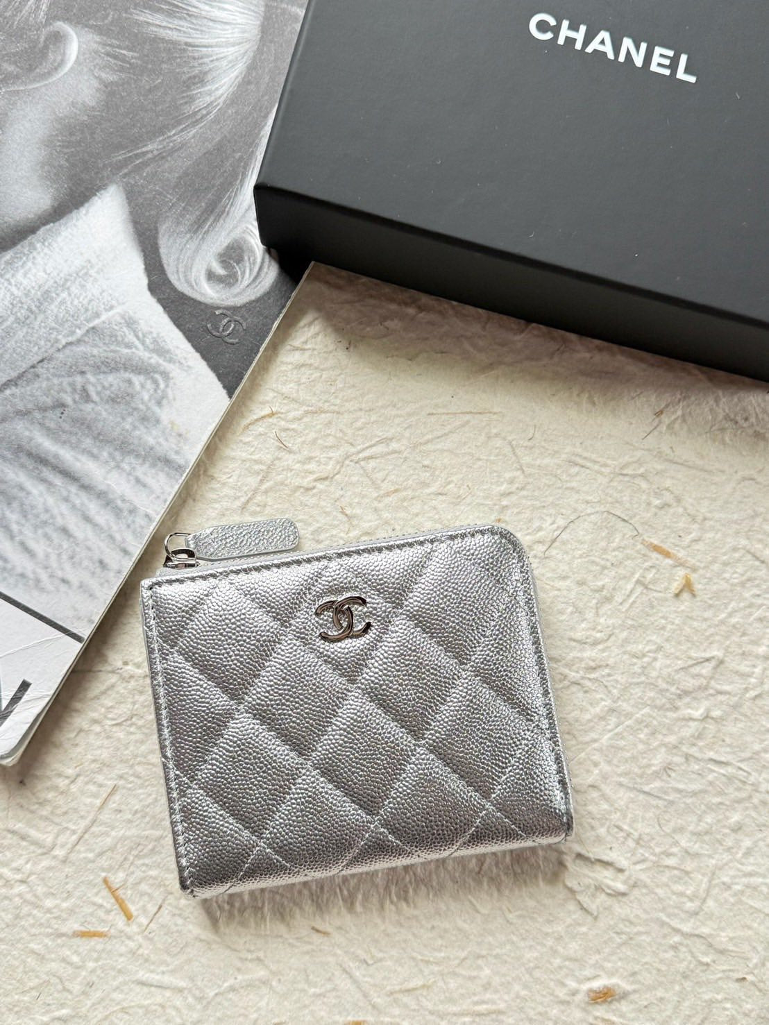 Chanel | 26A L型錢包 銀色 銀釦