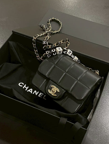 <NS - 全新閒置品> Chanel | 23C 限定款 骰子方胖子 黑色 金釦
