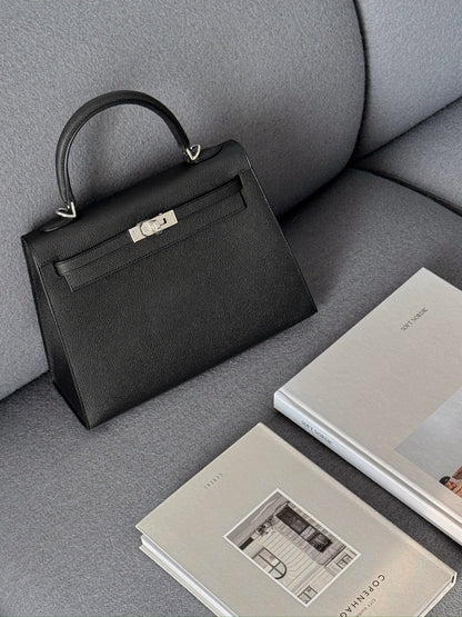 Hermès | Kelly 25 黑色 銀釦