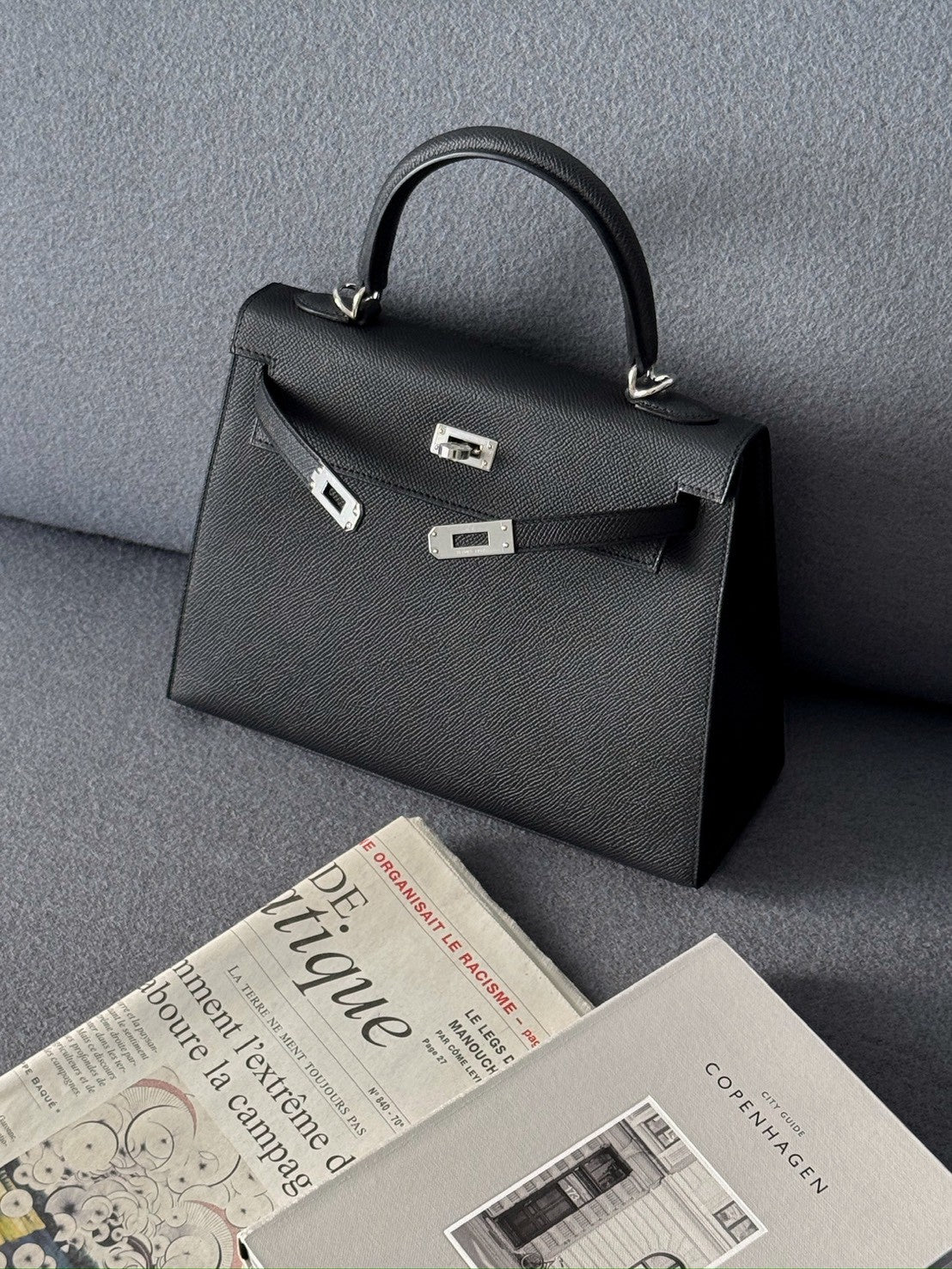 Hermès | Kelly 25 黑色 銀釦