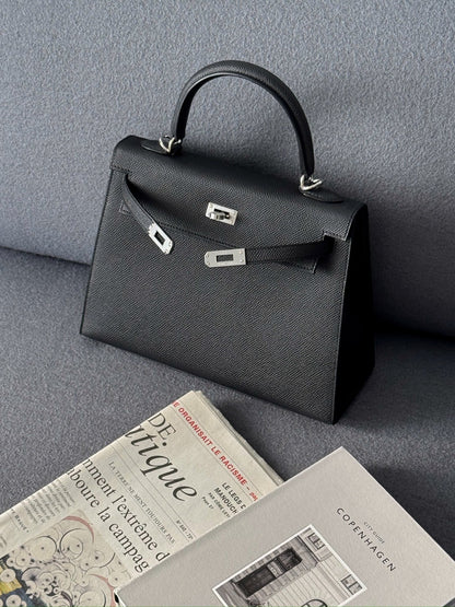 Hermès | Kelly 25 黑色 銀釦