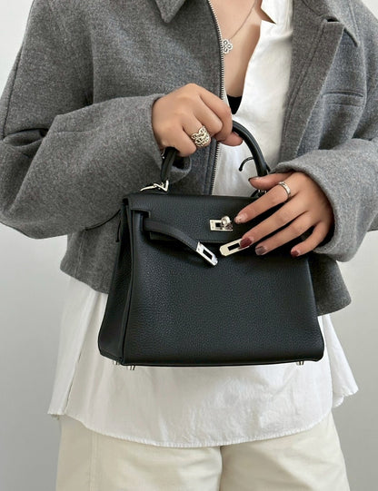 Hermès | Kelly 25 黑色 銀釦