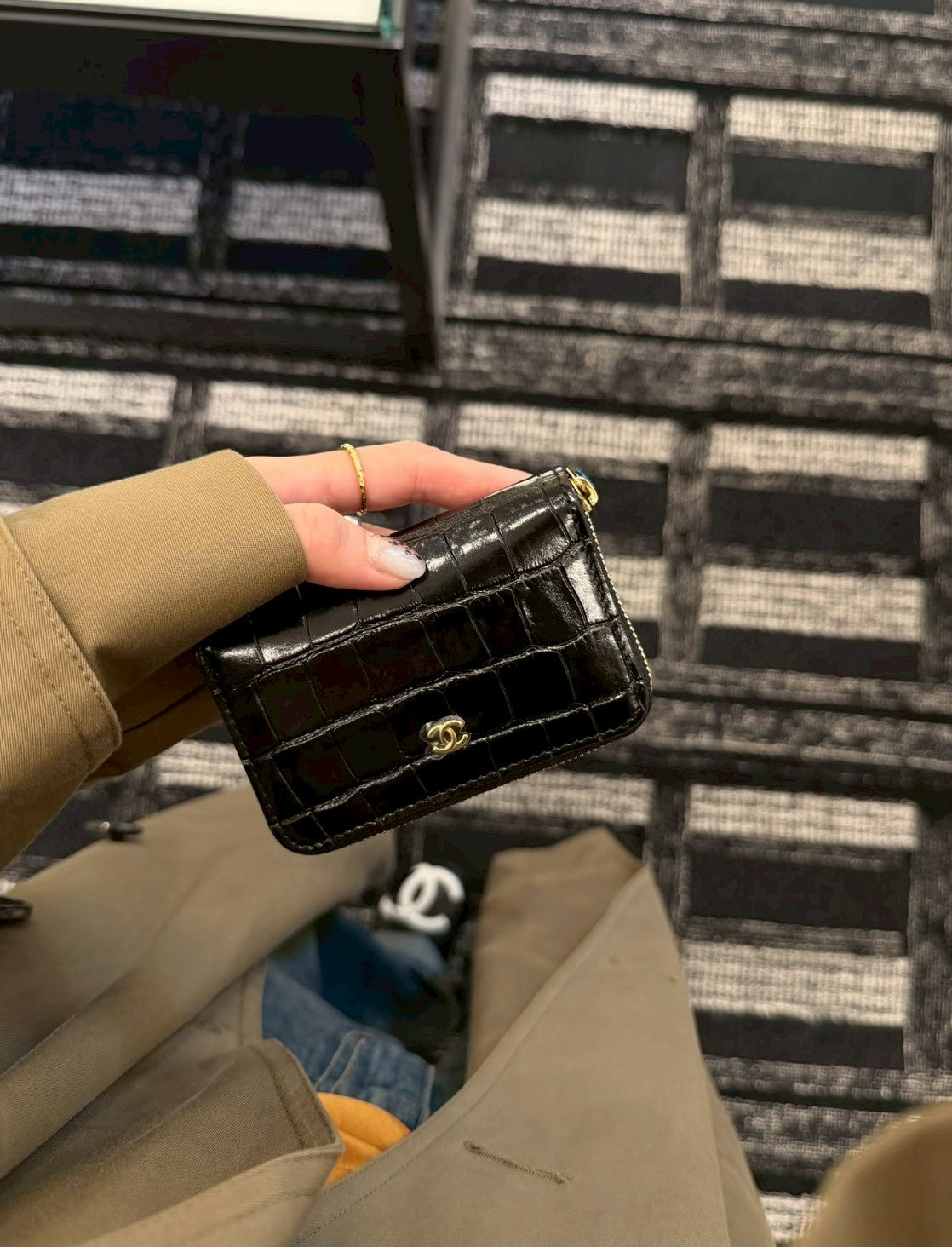 Chanel | 26 鱷魚壓紋零錢包