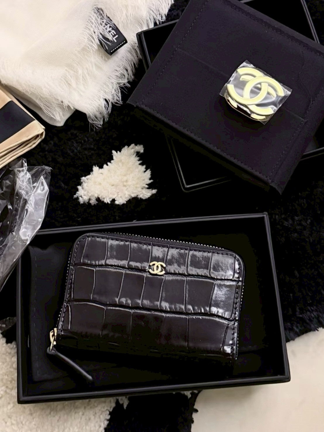 Chanel | 26 鱷魚壓紋零錢包