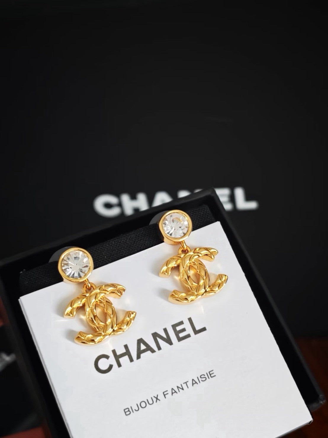 Chanel | 26P 金菱格 CC耳環
