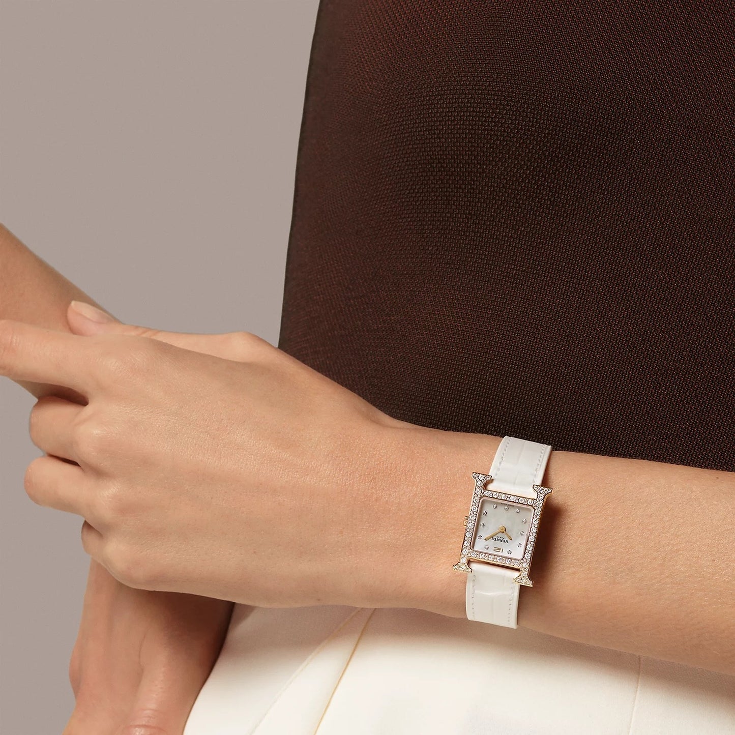 Hermès | Heure H腕錶 奶油白 小號