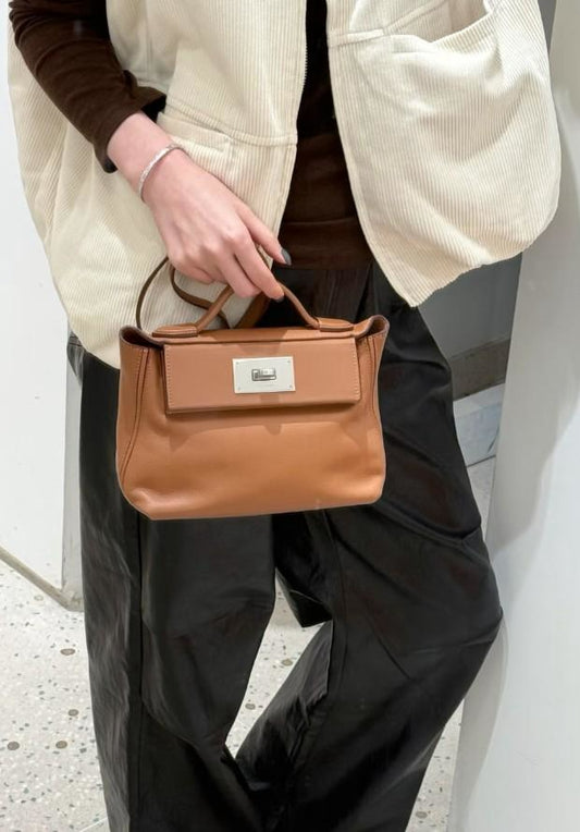 Hermès | Mini 2424 金棕色 銀釦