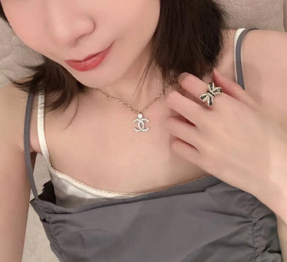 Chanel | 雙C水鑽項鍊