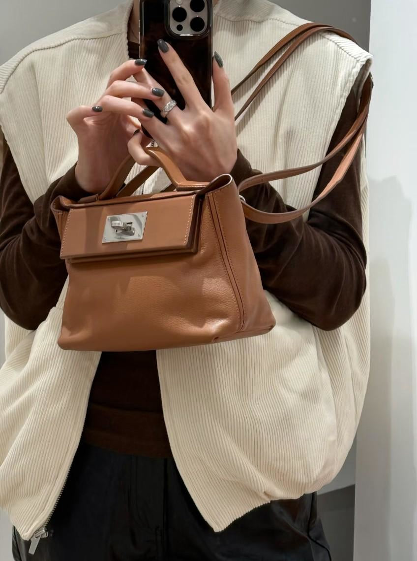 Hermès | Mini 2424 金棕色 銀釦