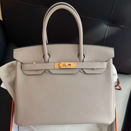 <S - 99成新> Hermès | Birkin 30 斑鳩灰 金釦