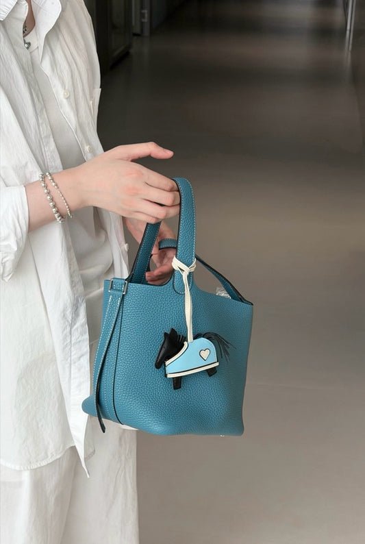 Hermès | Picotin 18 牛仔藍 銀釦