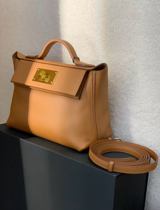 <S - 99成新> Hermès | Mini 2424 金棕色 金釦