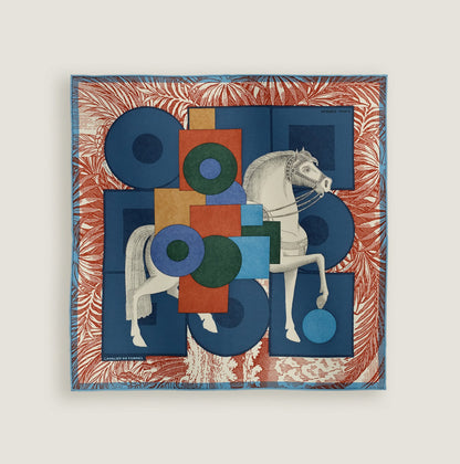 Hermès | 絲巾45 駿馬漫步 藍色
