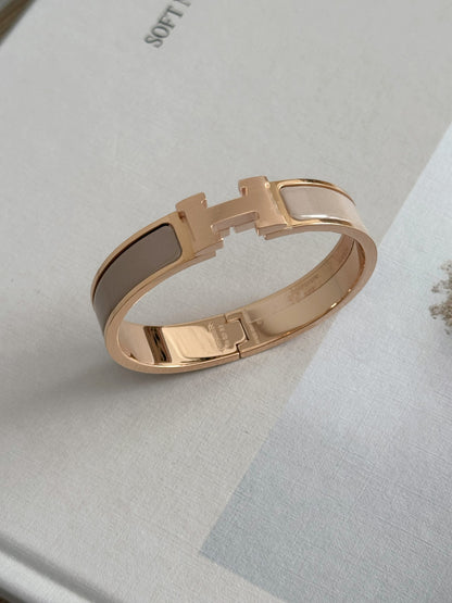 Hermès | Clic H 手環 大象灰 × 玫瑰金