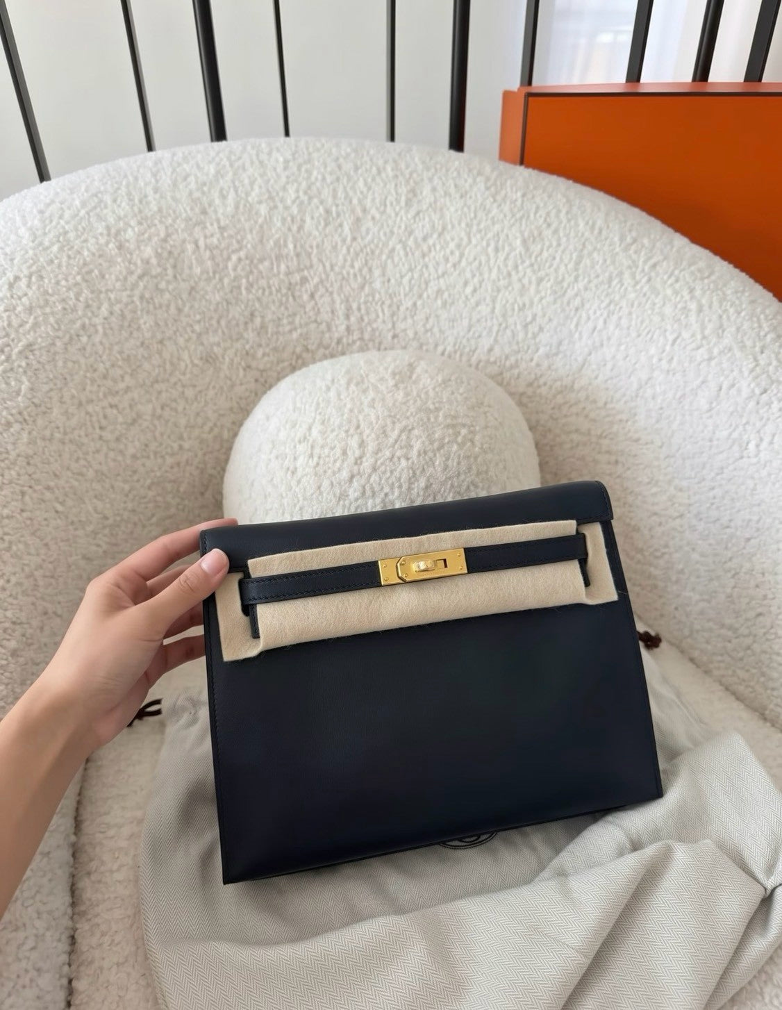 Hermès | Kelly Danse 黑色 金釦