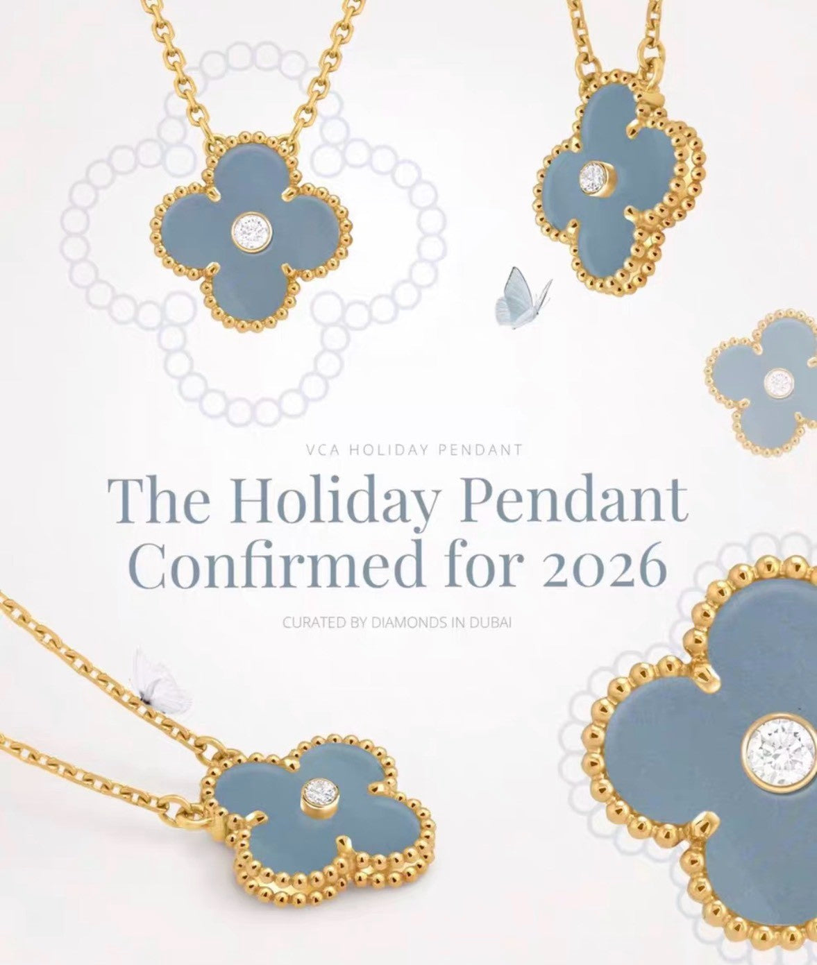 VCA｜聖誕限定 Alhambra Holiday Pendant 幸運草項鍊