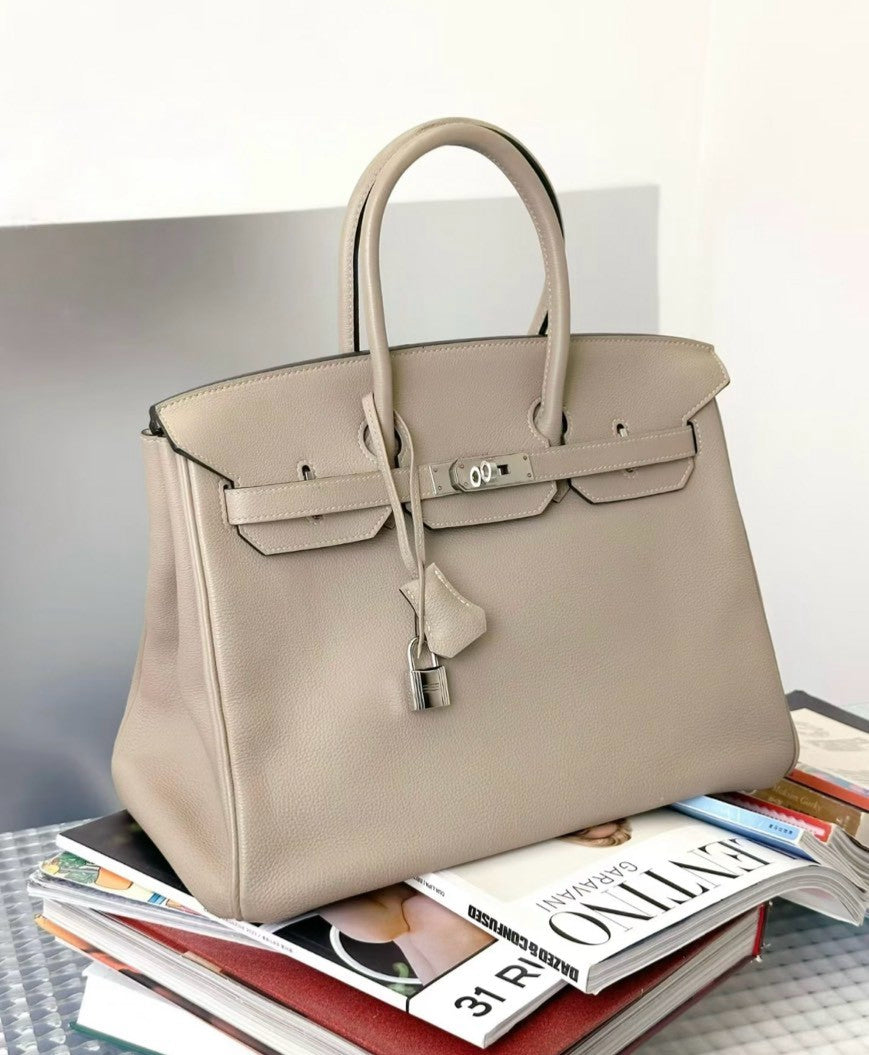 <S - 99成新> Hermès | Birkin 35 斑鳩灰 銀釦