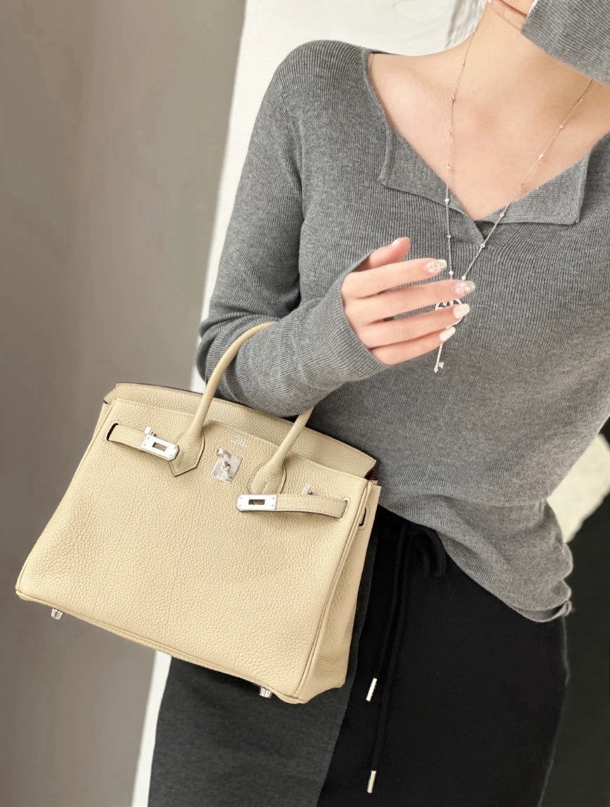 Hermès | Birkin 25 風衣灰 銀釦
