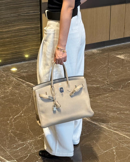 <S - 99成新> Hermès | Birkin 35 斑鳩灰 銀釦
