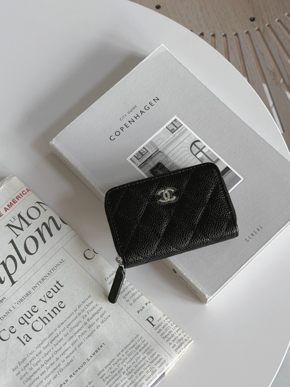 <NS - 未使用新品> Chanel | 經典拉鍊零錢包 黑色 銀釦 荔枝牛皮