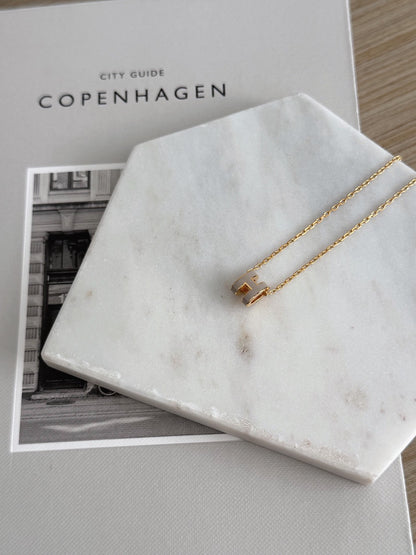 Hermès | Mini Pop H Necklace 奶茶色 金鏈