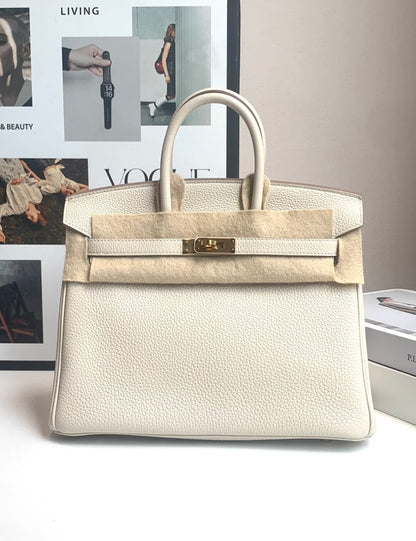 Hermès | Birkin 25 奶昔白 金釦 Togo