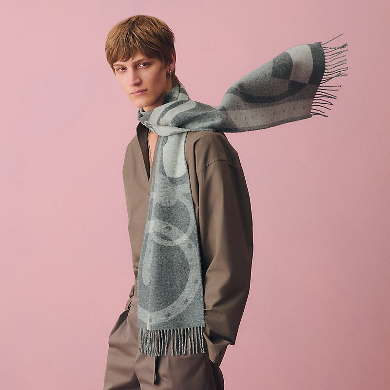 Hermès | Ready Steady Go 圍巾 淺雲灰
