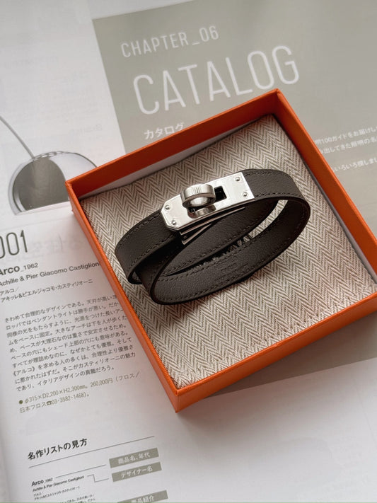 Hermès | Kelly Double 手環 錫器灰