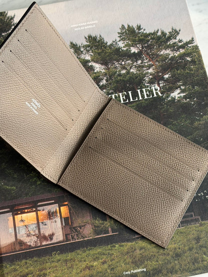 Hermès | 絲巾短夾 錫器灰 x 小馬內裡