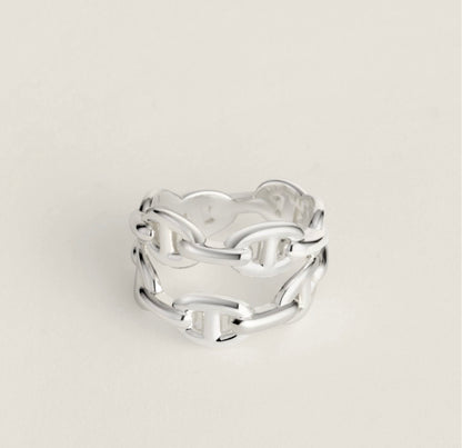 Hermès | Chaine d'ancre 豬鼻雙排戒
