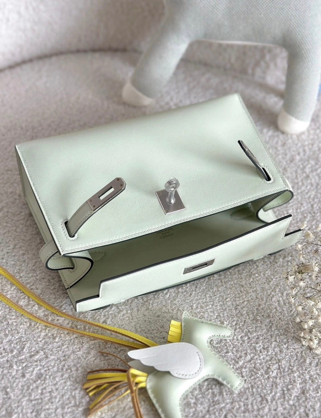 Hermès | Mini Kelly 一代 氣泡綠 銀釦