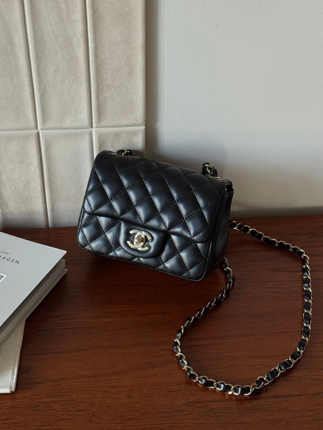 <NS - 全新閒置品> Chanel | 方胖 黑色 金釦 羊皮