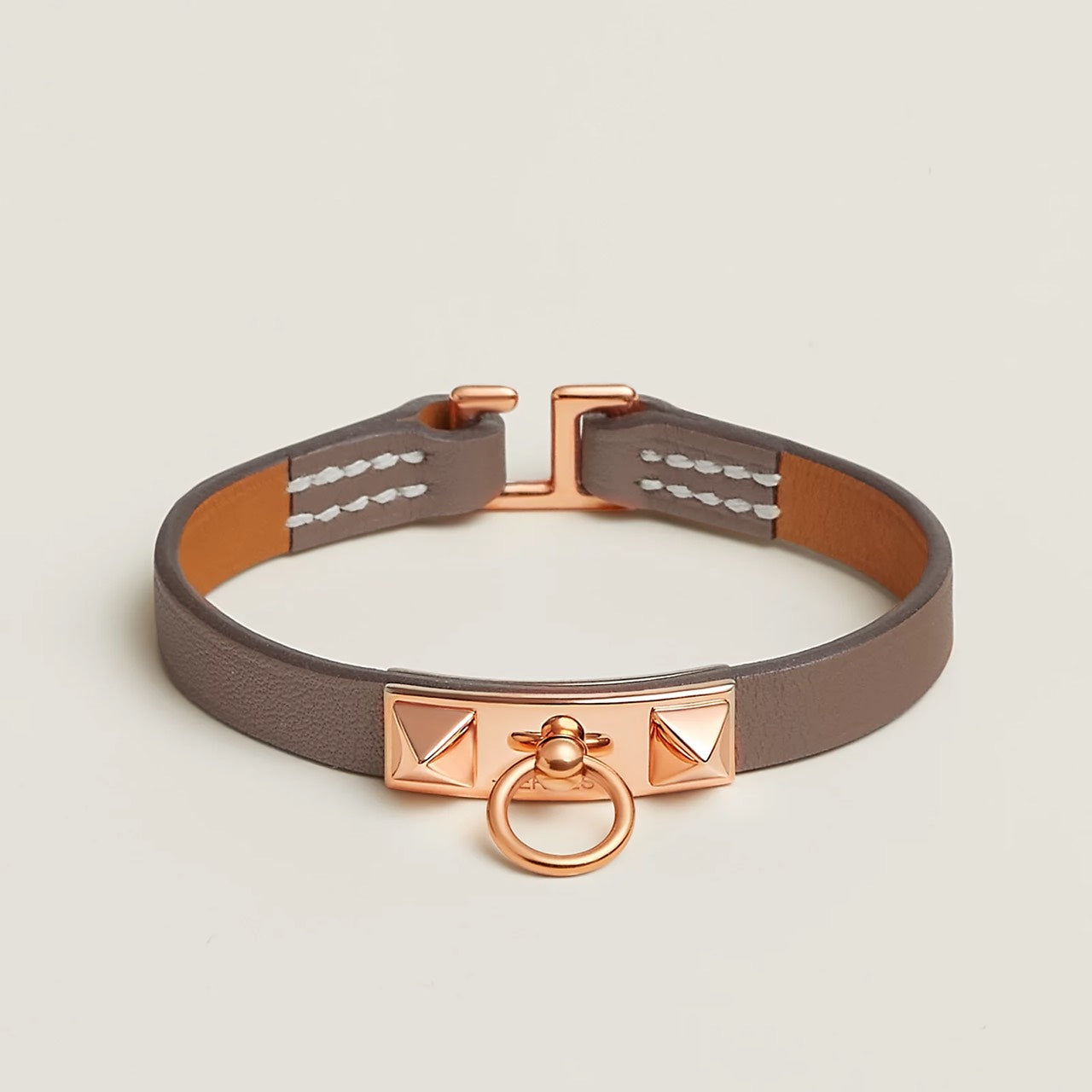 Hermès | Rivale Mini手環 大象灰 x 玫瑰金
