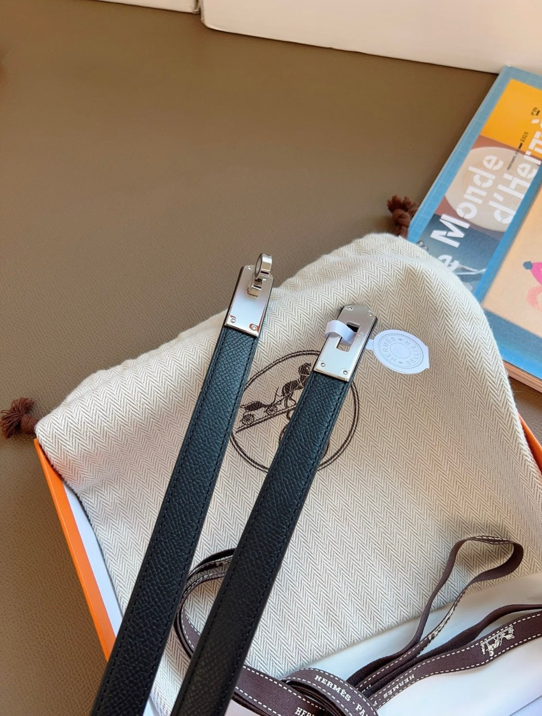Hermès | Kelly Belt 黑色 銀釦