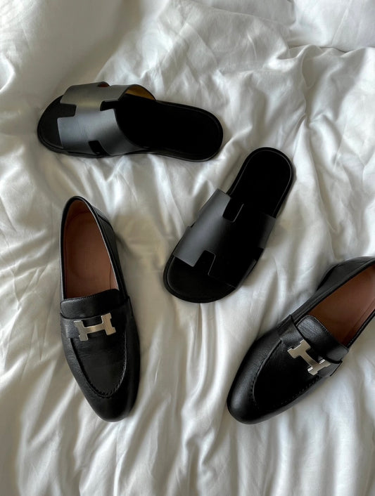Hermès | 男款H拖鞋 黑色