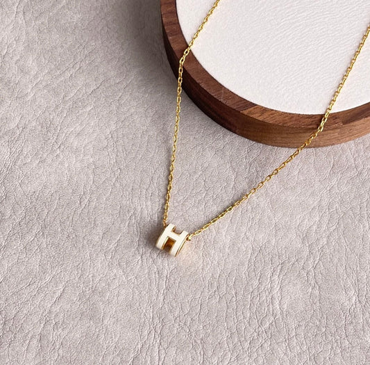 Hermès | Mini Pop H 項鍊 白色 x 金色