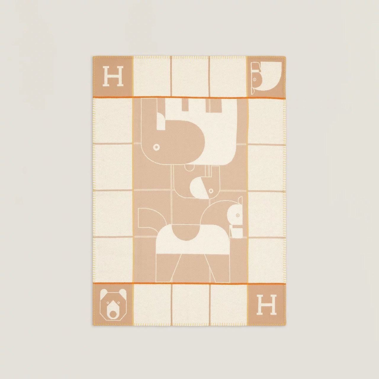 Hermès | Animaux Blocks 毛毯 燕麥色