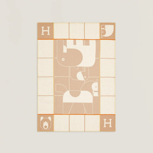 Hermès | Animaux Blocks 毛毯 燕麥色