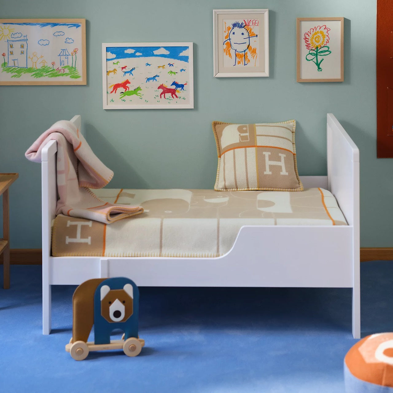 Hermès | Animaux Blocks 毛毯 燕麥色