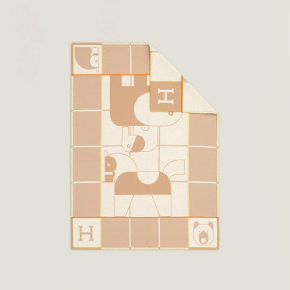 Hermès | Animaux Blocks 毛毯 燕麥色