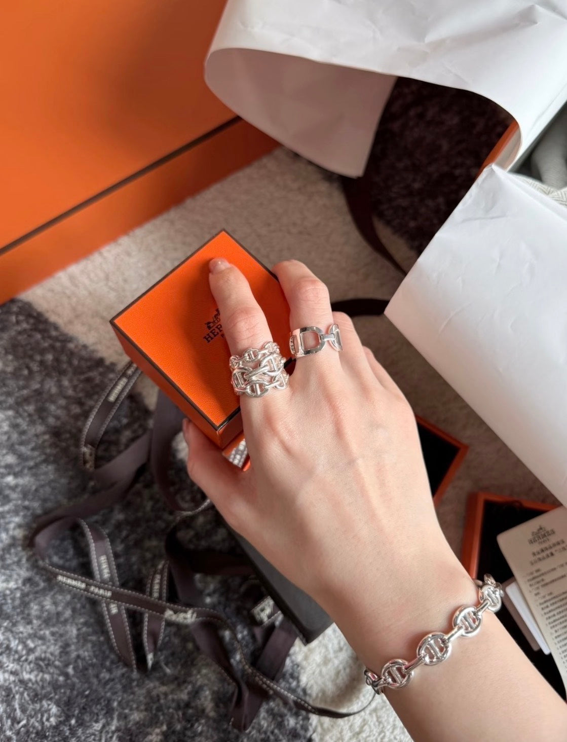 Hermès | 三環豬鼻戒指