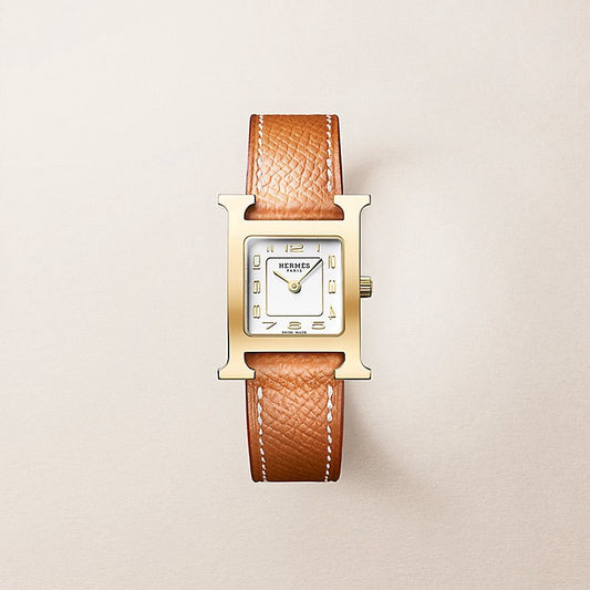 Hermès | H Hour 手錶 25mm 金棕色 x 珍珠母貝面盤