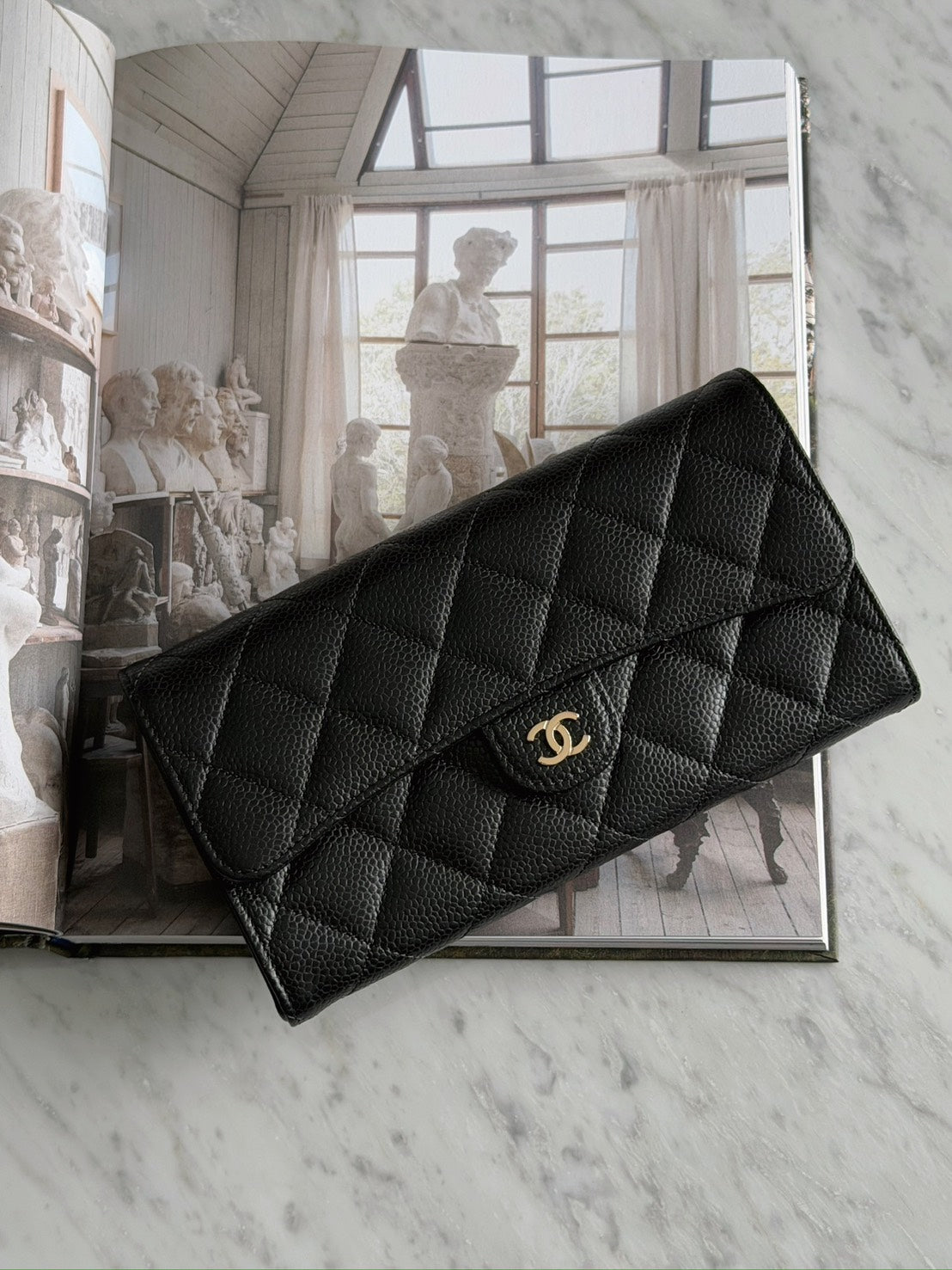 Chanel | CF長夾 黑色金釦 荔枝牛皮