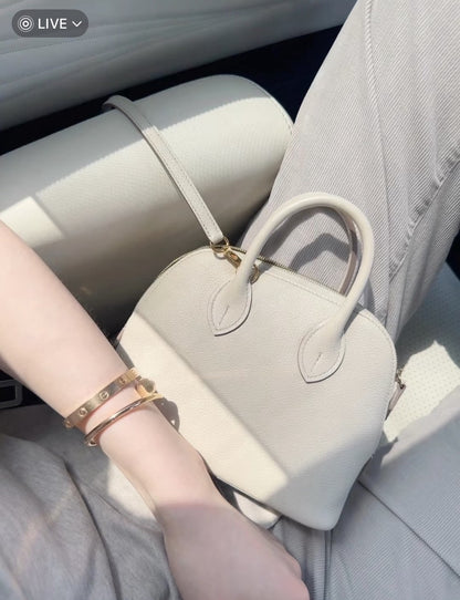Hermès | Mini Bolide 奶油白 金釦 山羊皮