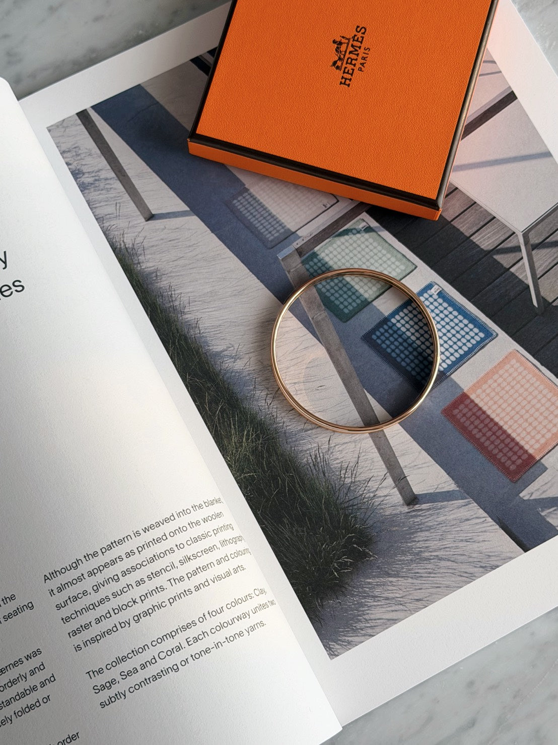 Hermès | Extra Fin Uni 極細手環 奶油色拼玫瑰金